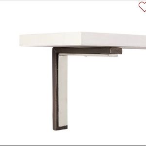 Pottery Barn Right Angle Bracket Nickel Finish 1.25x 7" Rustic S/2 (OPEN BOX)